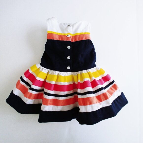 Tommy Hilfiger Textured Sleeveless Multi-Colour Stripe Dress size 3-6 Months - Picture 11 of 13